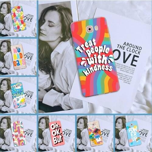 Soft Phone Case Silicone For Samsung Galaxy C5 C7 C9 Pro Cartoon Smile Quote Pretty Back Cover For Samsung Galaxy C5 C7 C8 Case