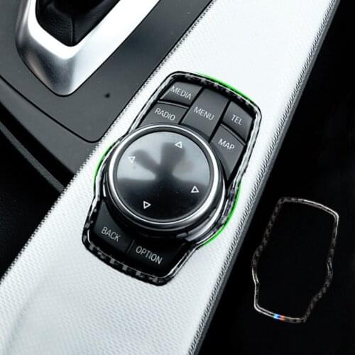 Carbon Fiber Car Multi Media Control Button Switch Cover Sticker Trim For BMW 3 4 Series F30 F32 2013 2014 2015 2016 2017 2018