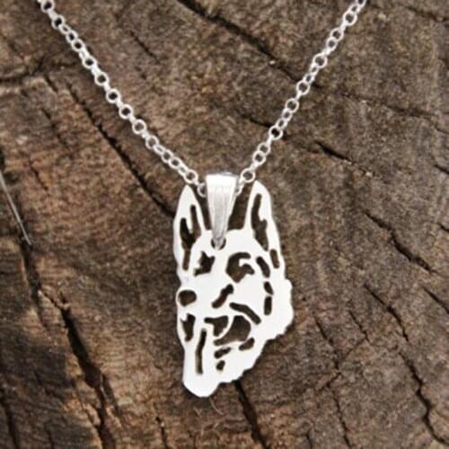 New Unique Romantic Gold Silver Color German shepherd Pendant Necklace Hunger Games Necklace Women Best Friend Choker