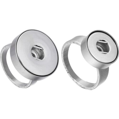 New Snaps Jewelry Real Stainless Steel Ring 12mm 18mm Snap Button Ring High Quality Snap Rings Buttons Jewelry for Women