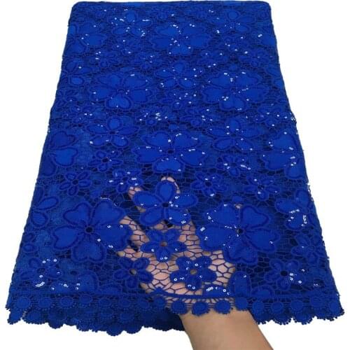 New Arrival Nigerian Water Soluble Cord Lace Fabric Embroidery African Guipure Cord Lace With Sequins For Nigerian Party J115