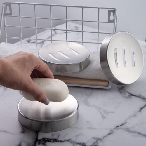 New style stainless steel circular stripe leachate travel soap box bathroom Accessories