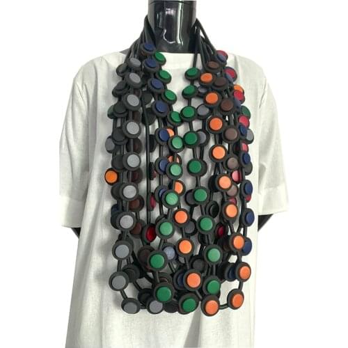 YD&YDBZ New Boho Necklace For Women Wooden Pendants Necklaces Rubber Diy Hand Jewelry Aesthetic Clothes Show Accessory Chokers