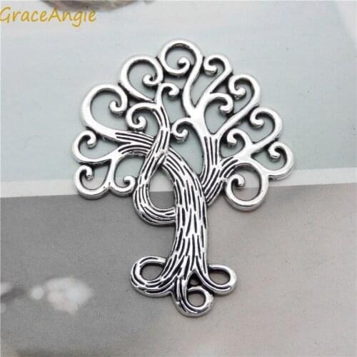 4pcs/lot Large size Silver Alloy Charms Life Tree 40*50mm tree chams, Antique silver plated tree of life charms,DIY supplies