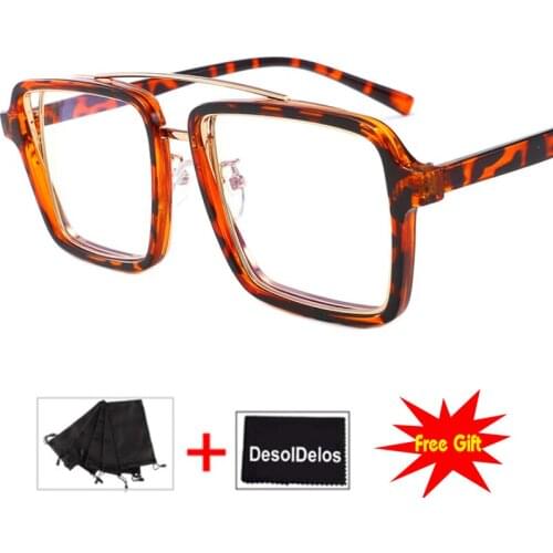 Transparent Glasses Frame Ins Net Red Square Flat Mirror Fashion Big Frame Europe and America Cross-border Sunglasses 2019