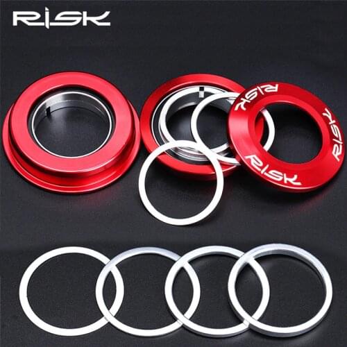 Risk 6pcs Bicycle Fork Washer Aluminium Alloy Bike Headset Adjusting Washers Dust Cover Fine Tuning Spacer For 0.3/1/2/3mm
