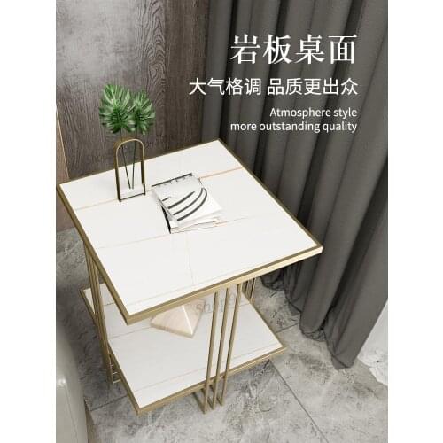 Italian Style Light Luxury Sofa Side Table Rock Board Living Room Simple Modern Creative Bedside Table Square Table Nordic Small