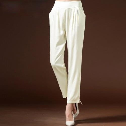 Silk Pants Female Korean Fashion Trousers for Women Harem Pants Plus Size 4xl Spring Summer 2021 Pantalones De Mujer Pph4189