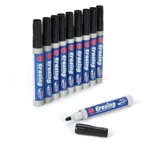 SOSW-10 PCS Toyo WB528 Black Erasable Whiteboard Pen Water Pen