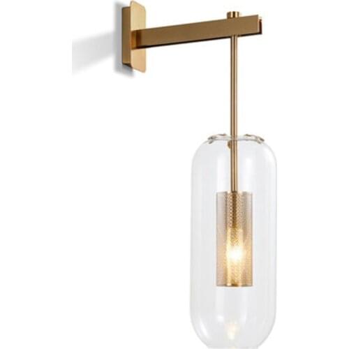 Modern glass bottle iron mesh wall lamps bedroom bedside living room art corridor mirror front designer hanging sconces lights