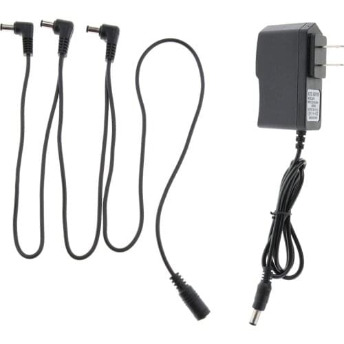 US Plug Guitar Effector Power Supply 9V1A Adapter 1 to 3 Topological Lines
