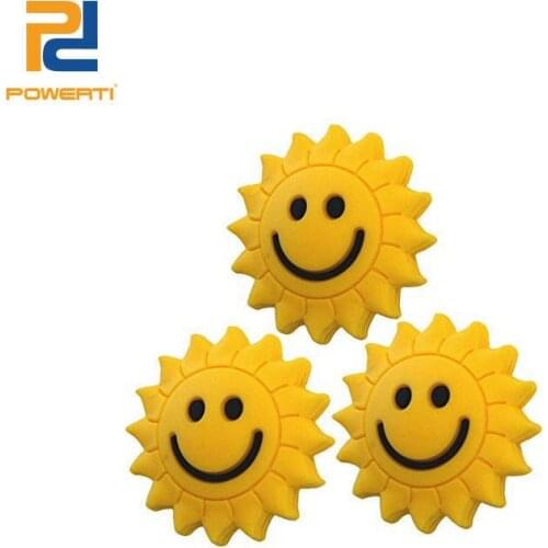 POWERTI 50pcs/lot Sunflower Sport Tennis Racket Vibration Dampener Funny Cute Tennis Damper for Tennis Accessories