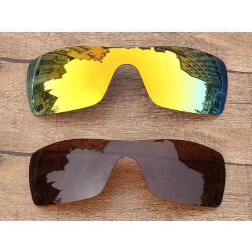 Vonxyz 2 Pieces Ruby Mirror & Bronze Brown Polycarbonate Replacement Lenses for-Oakley Batwolf Frame