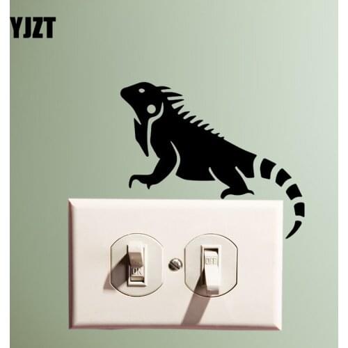 YJZT Wall Switch Sticker Decal Vinyl Cartoon Creative Decor Reptilian Lizard S19-0717