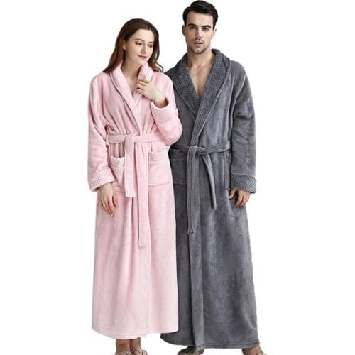 Autumn winter ladies flannel high quality warm long nightgown lapel Thicken BF long sleeve solid Nightgown Bath Gown women