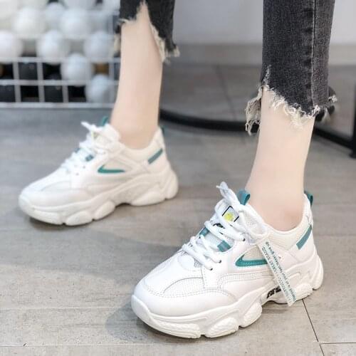 2021 Womens Shoes Spring White Sneakers Women Fashion Platform Vulcanize Shoes Ladies Footwear Breathable Mesh Sports Shoes