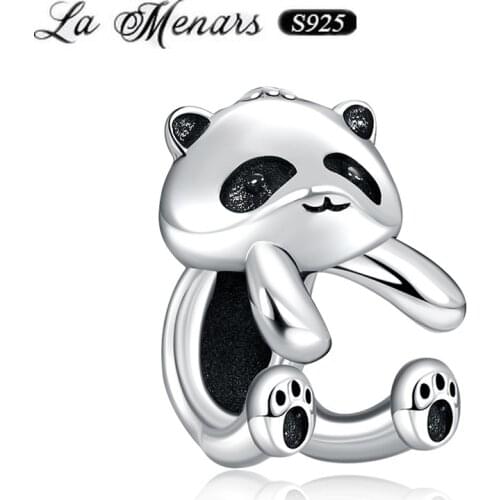 La Menars New Animal Huggie Bead Fit Original Pandora Charm Bracelet Genuine 925 Sterling Silver For Women Jewelry DIY Making