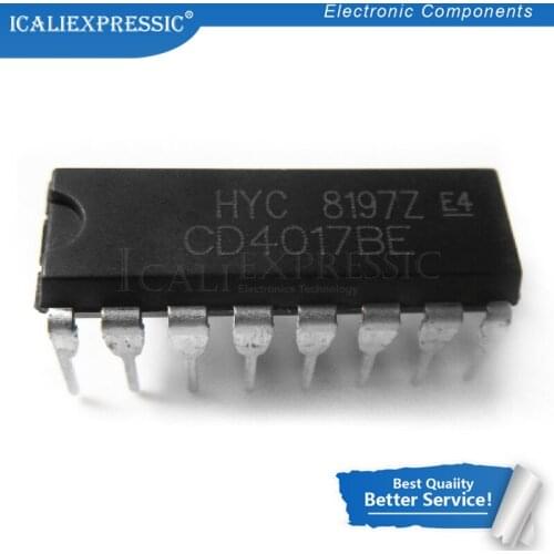 100PCS CD4017BE DIP16 CD4017 DIP CD4017B DIP-16 new and original IC