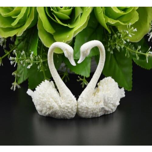 3D Pair of Swan silicone Mold making Fondant Chocolate Cake Decoration tools Handmade Silica Soap form