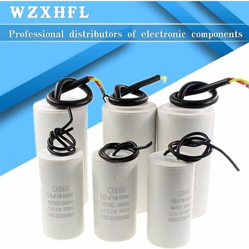 450V 3UF 4UF 5UF 6UF 8UF 10UF 12UF 15UF 18UF 20UF 25UF 30UF 35UF 40UF 45UF 50UF Motor Run Capacitors CBB60 Spade Tabs 450VAC