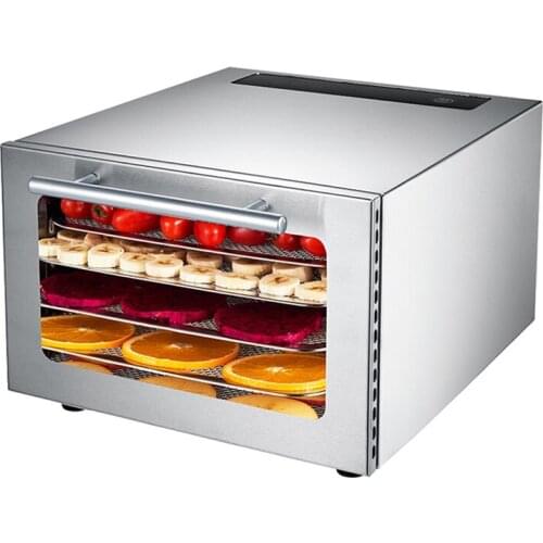 5 Trays Food Dehydrator Household Stainless Steel Snacks Food Air Dryer Fruit Vegetable Herb Meat Drying Machine 12H Timing 220V