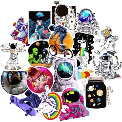 50pcs Astronaut Stickers For Notebook Laptop Adesivos Craft Supplies Scrapbooking Material Christmas Sticker Vintage Stickers