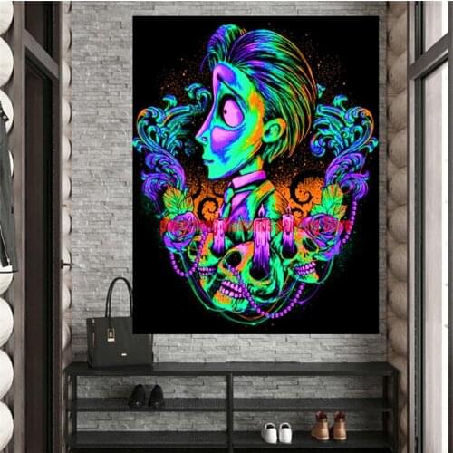 5D Round Diamond Painting Full Drill Square DIY Diamond Embroidery "Skull Jack Boy" 3d Cross Stitch Mosaic Diamond home Decor