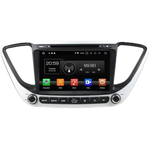 Android 8.0 Car Stereo DVD GPS Multimedia Navigation for Hyundai Verna 2017 4GB RAM Radio Bluetooth WIFI USB Mirror-link