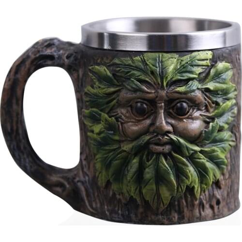 Large Skull Mug 15-Ounce Handcrafted Coffee Mug Cup Fantasy Themed Art Gift For Halloween Christmas Decoration Tree Man Greeting