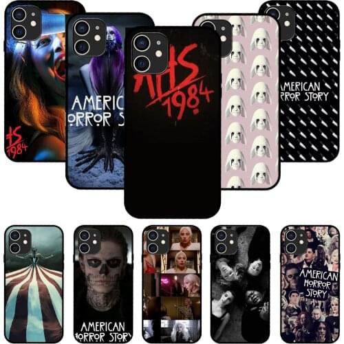 For iPhone 11 12 8 Plus Mini Pro X XR XS Max 4 5 7 6 6S 8 SE Phone Case Black Cover Bumper Trend Prime Horror Story AHS 1984