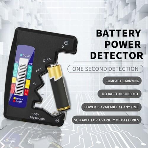 Digital Battery Tester Universal Battery Tester LCD Display AA5 AAA7N 1.5V 9V Button Cell Batteries Battery Tester Analyzer