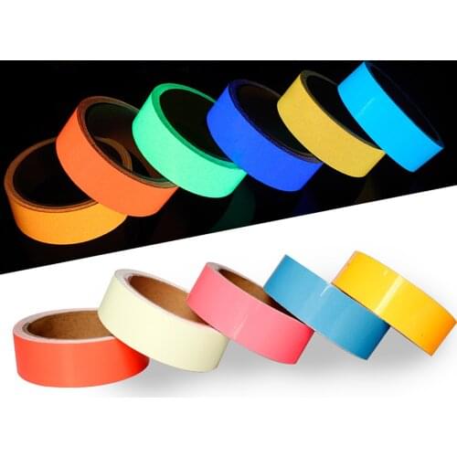 1Pcs Color Decoration Luminous Tape Night Self-adhesive Glow Sticker Strip Safety Warning Tape Stage Home Decoration