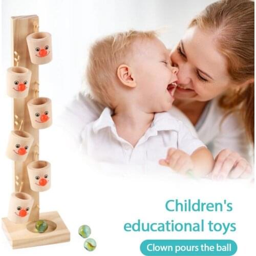 Kids Montessori Toys Educational Wooden Clown Pours The Ball Stress Relief Adult Children Toy Autism ADHD Anxiety Therapy Toys