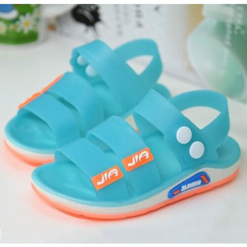 2021 New Summer Jelly Children Sandals Baby Girls Sandals Flat Boys Beach Shoes Soft Pvc Casual Kids Shoes Breathable Non-slip
