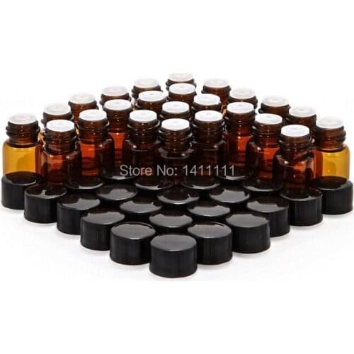 BY DHL)Free Shipping 1000sets/lot 2ML Amber Mini Glass Bottle, 2CC Amber Sample Vial,Small Essential Oil Bottle
