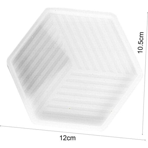 Epoxy Resin Mold Geometric Stripes Eco-friendly Hexagonal Cup Mat Casting Silicone Mould Long Lasting and Flexible for Tray