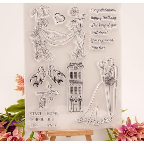 Wedding Baby Clear Transparent Rubber Stamps and Cutting Dies DIY Scrapbooking christmas stamps