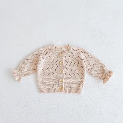 2021 New Arrival Autumn Newborn Baby Girls Sweater Infant Toddler Girls Cotton Cardigan Kids Children Princess Knit Outerwear