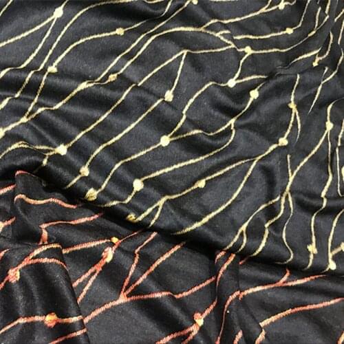 Good Drape Knitted Mink Velvet Fabric Autumn Winter High-end Wool Jacquard Dress Cloth Per Meter Fabrics for Sewing Material