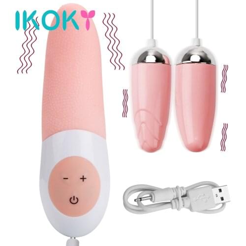 IKOKY Blowjob Sex Toys Vibrator Tongue Vibration Oral Masturbator 12 Frequency Clitoris Stimulator G-spot Massager