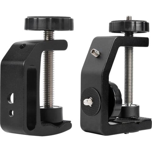 Camera LED Flash Photography Fixed Holder Stand Buckle Base Vertical Surface Mount Adapter Aluminum Alloy Desk Clip Bracket