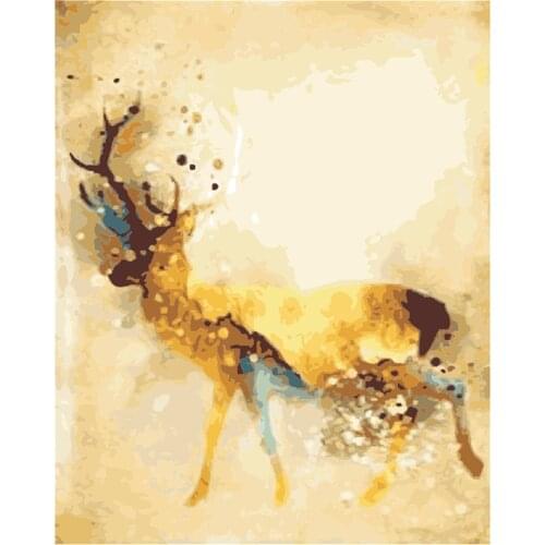 Golden Deer C 40x50cm Diy Oil Painting By Numbers Animal Picture By Numbers On Canvas Flower Home Decor Unique Gift