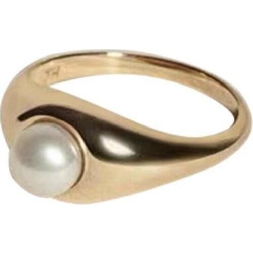Fashion Niche Design J hannah Sterling Silver Pearl Ring Retro Minimalist Ins Cold Wind Pinky Tail Rings For Women Men Gifts