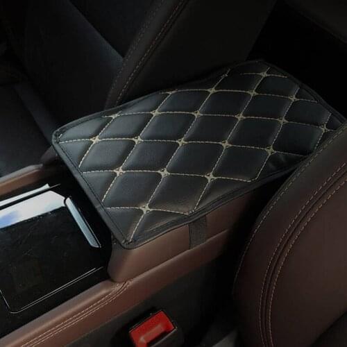 Leather Car Armrest Pad Universal Car Armrests Storage Box Mat Center Console Box Armrest Pad Cushion Cover Accessories