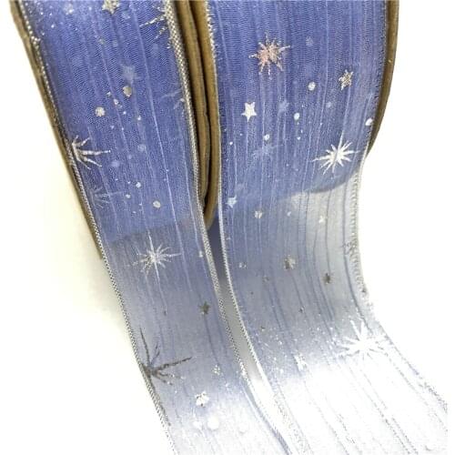 5Yards 25/40mm Starlight Dotted Tulle Glitter Ribbon Organza Mesh Fabric Belt DIY Craft Accessories Hair Clip Bow Accessories#10