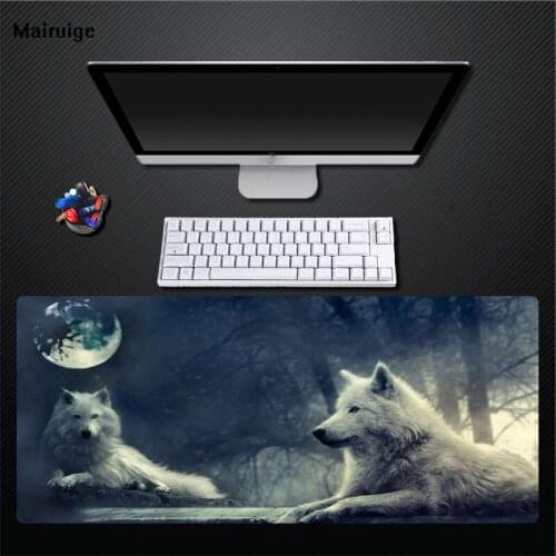Mairuige Gray Night Wolf Pattern Rat Pad Game Player Dedicated Comfort Padded Non-slip Non-fading Rubber Pad Speed Pad Table Mat