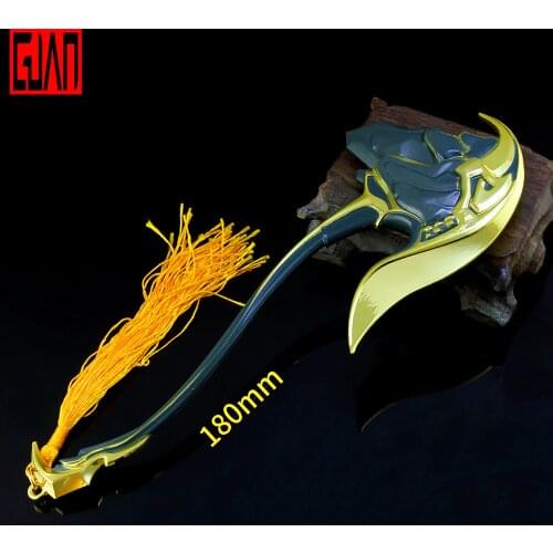 King Glory Weapon Surrounding Dianwei Daizong Alloy Weapon Model Dianwei Axe Chain 18cm Metal Die-casting Mini Pendant Toy
