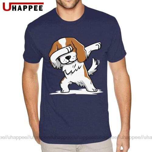 Printing Dabbing Cavalier King Charles Spaniel T Shirt Men Make Your Own Short Sleeve Ultra Cotton Crew Neck T Shirts