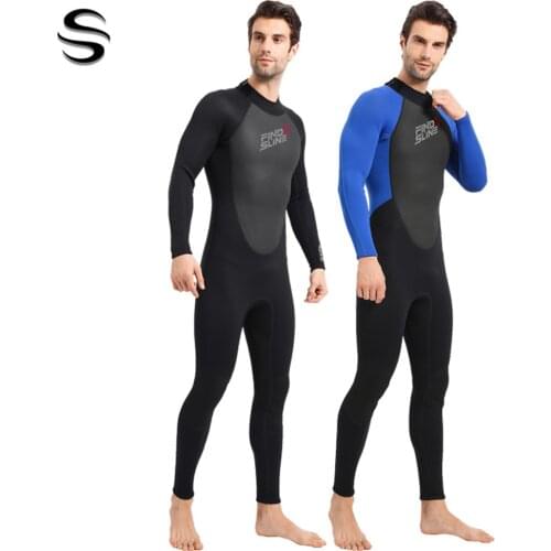 Mens spearfishing 3mm wetsuits neoprene one piece scuba free diving suits for cold water swimming Sportswear