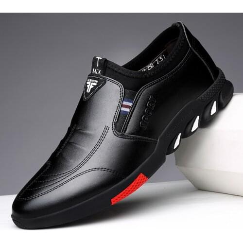 Mens leather shoes leather spring 2021 new business casual soft bottom non-slip breathable all-match leather shoes men